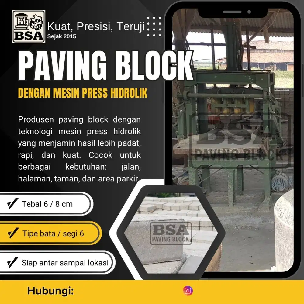 Paving Block Press hidrolik K300 Paping Blok Bata 6cm 8 cm conblock