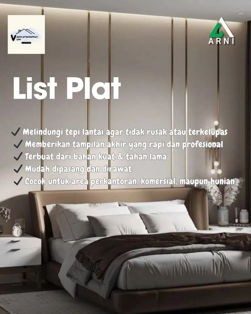List Plat trip dinding pvc Panjang 3 meter - Finishing Rapi, Kuat