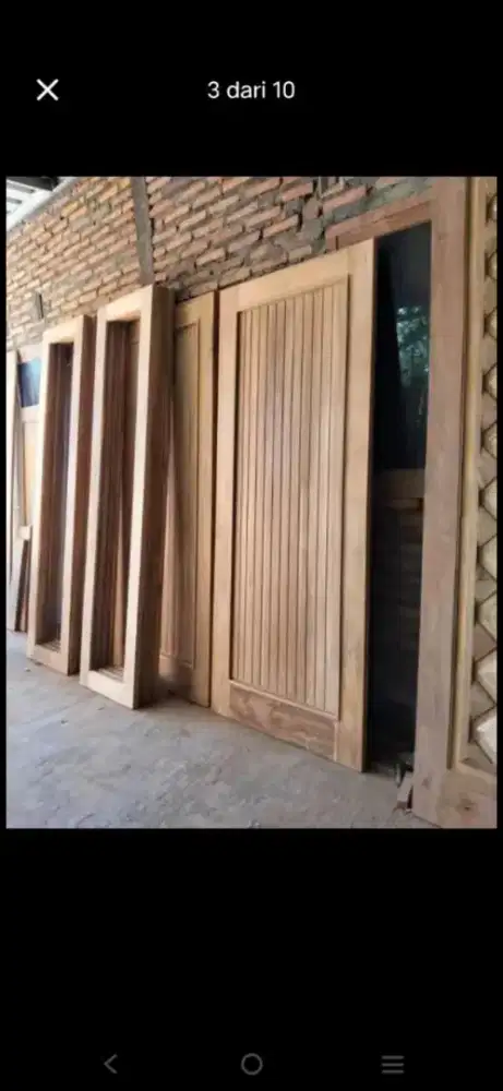 Kusen + pintu nya ready dari kayu bekas kamper oven berkualitas
