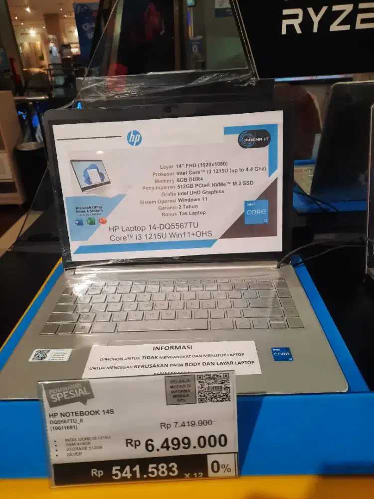 Kredit / Cash Notebook Hp 14 8gb SSD 512gb