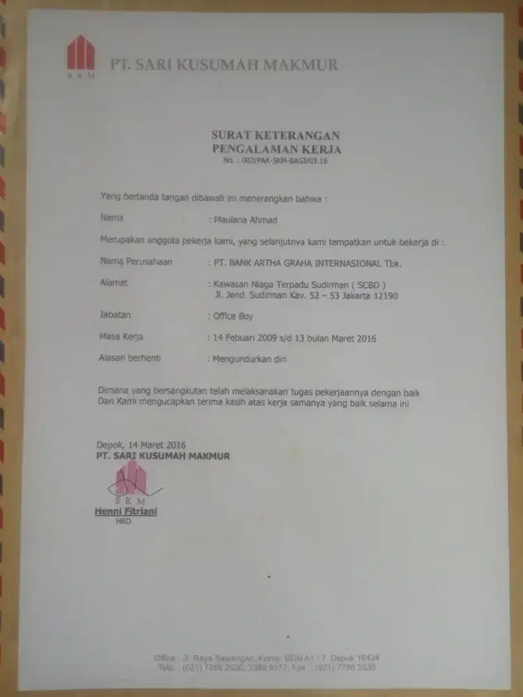 Bismillah saya sedang mencari pekerjaan untuk cleaning service dan OB