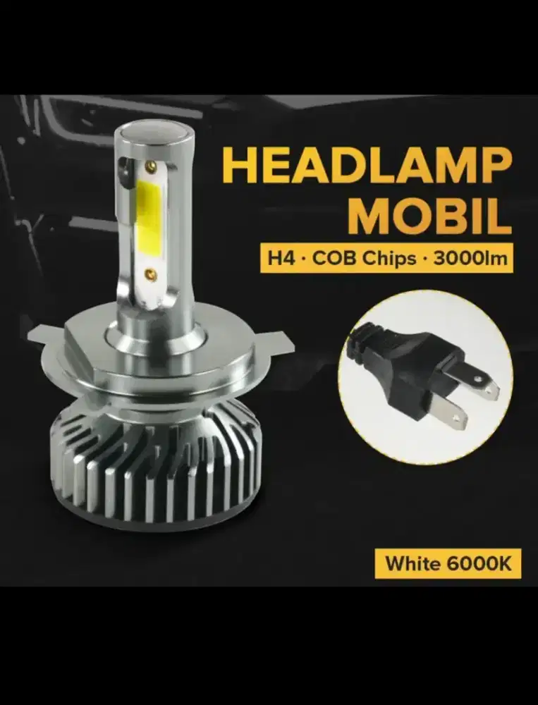 Lampu mobil 3kaki high low beam putih led