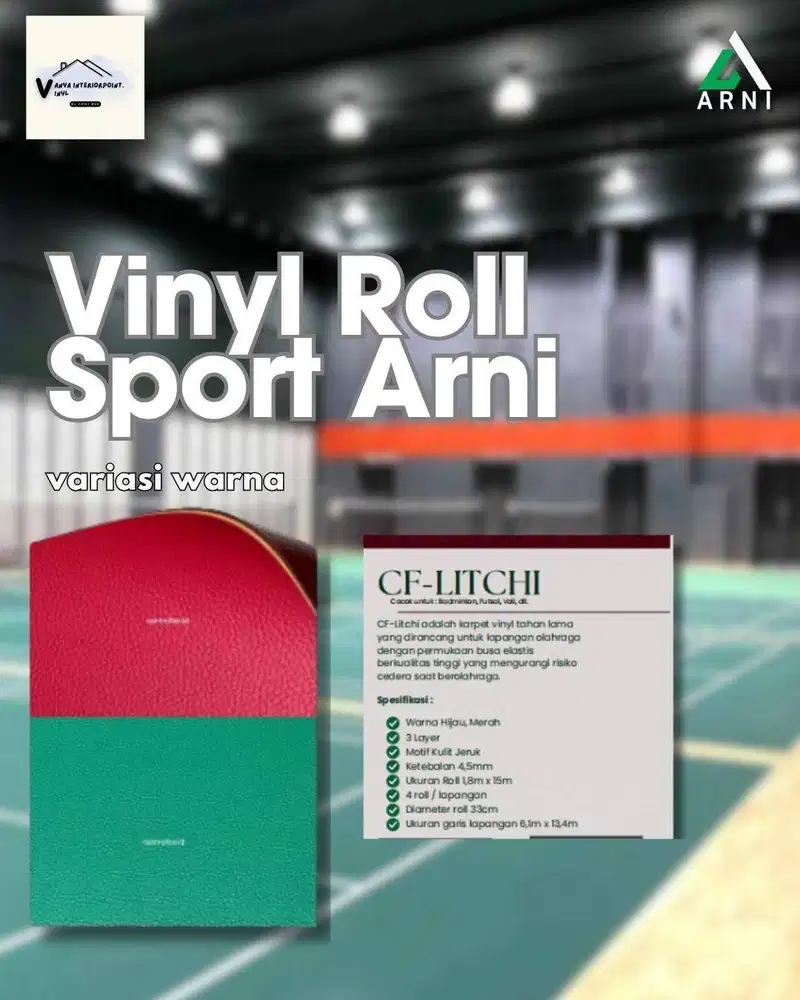 Vinyl Roll Sport Arni – Solusi Lantai Ideal untuk Lapangan Badminton