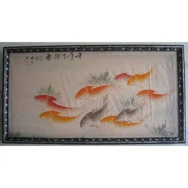 Oriental kuno lukisan tinta berwarna IKAN KO'I Chinese classic