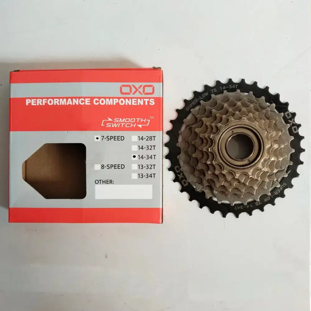 Freewheel Gear Ulir Drat OXO 7sp 7-speed 14-34T (My2023) Brown/Black