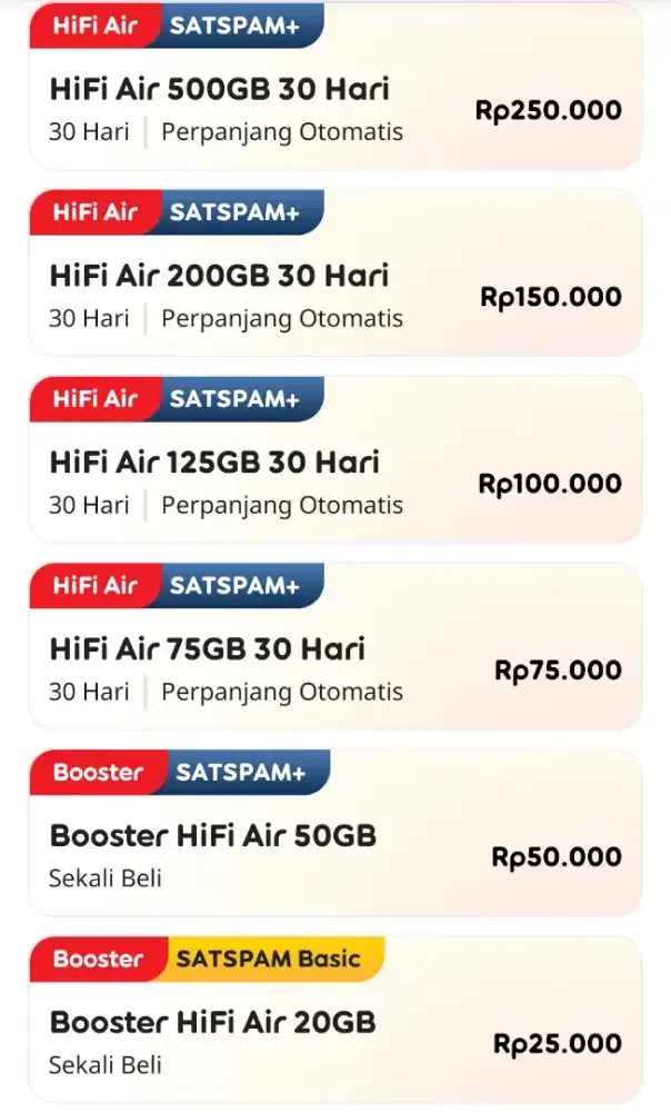 Kartu INDOSAT HIFI AIR