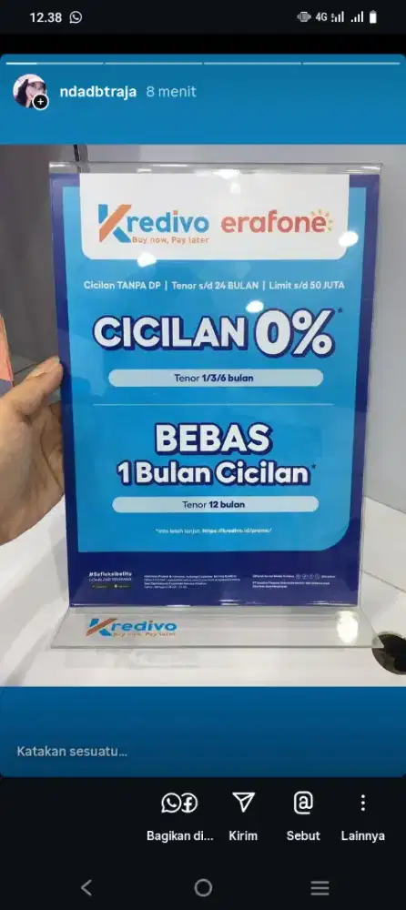 Tersedia Kredit dan cash