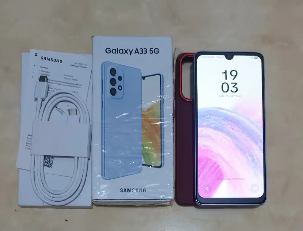 Samsung A33 5G Ram 8/128GB Awesome Blue Fullset ex Sein No Minus