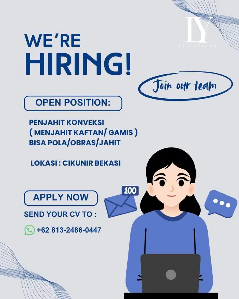 DIBUTUHKAN PENJAHIT KONVEKSI UPAH HARIAN