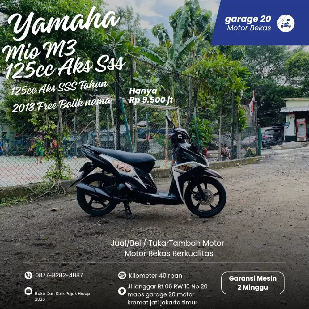 Yamaha Mio M3 125cc Aks SSS Free Balik nama Tahun 2018 Pajak Hidup