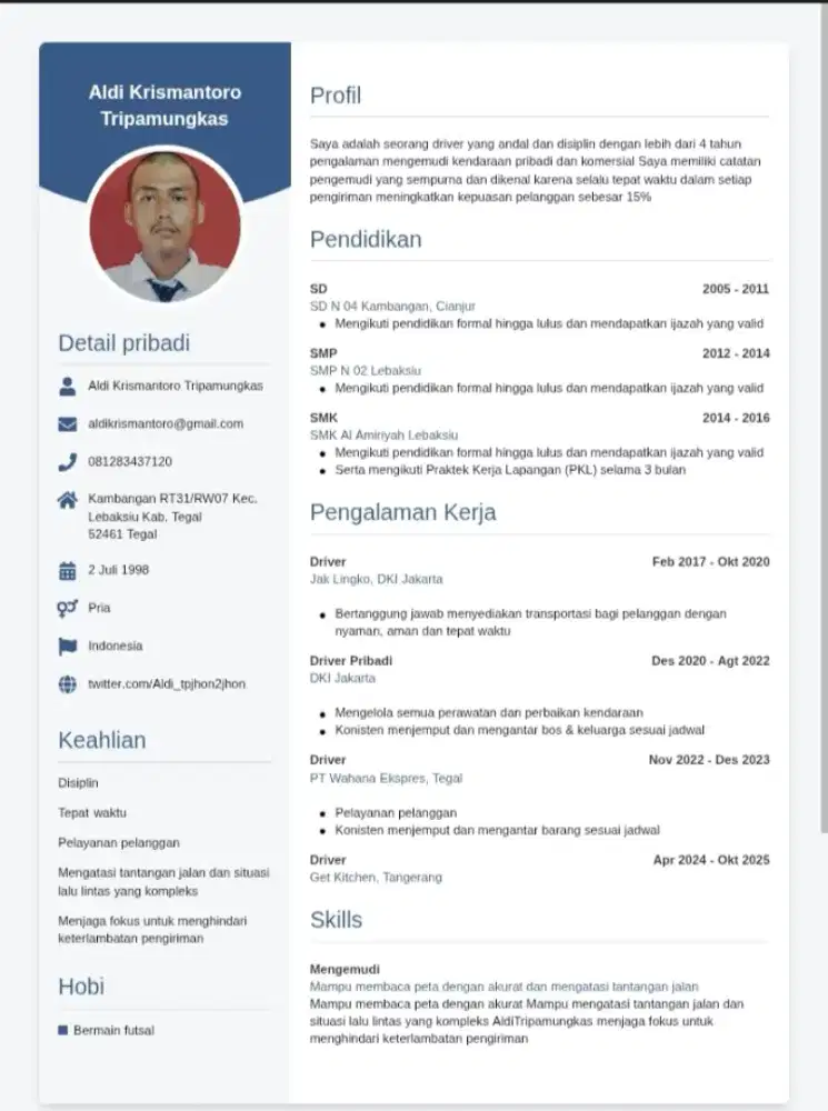 Mencari pekerjaan driver
