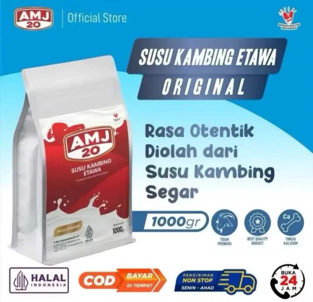 Susu Kambing Etawa AMJ 20 Non Sugar 500gr – Susu Bubuk Sehat
