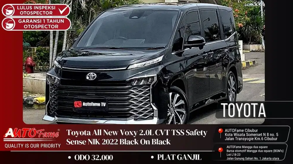 Toyota All New Voxy 2.0L CVT TSS Safety Sense NIK 2022 Black On Black