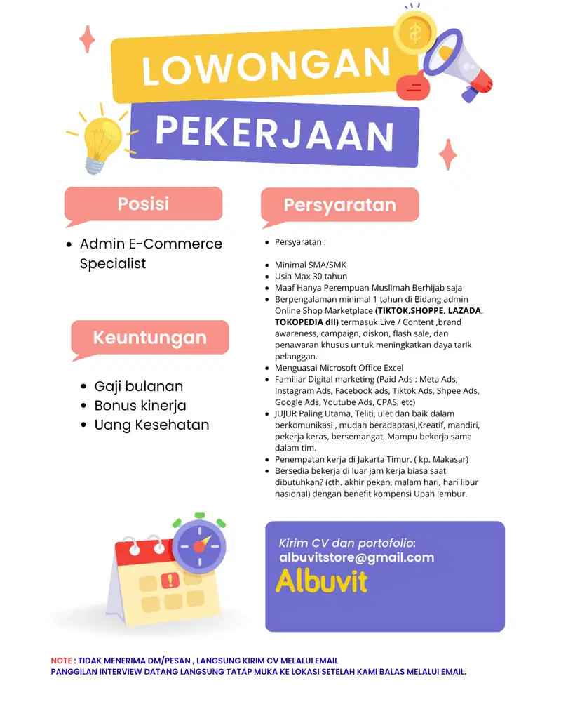 Admin E-Commerce Specialist