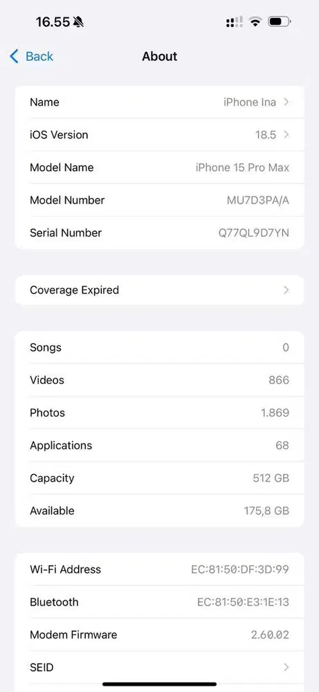IP 15 Promax 512gb ex ibox erafone