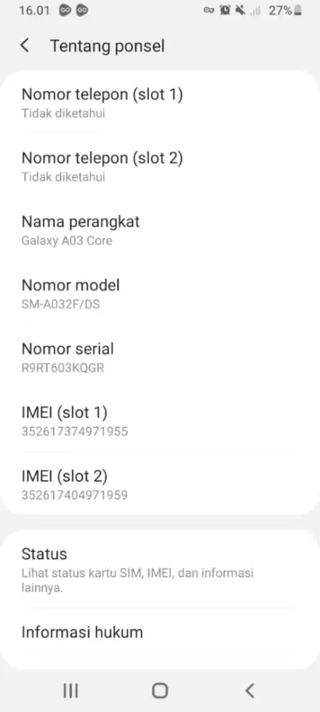 Samsung A03 core 2/32