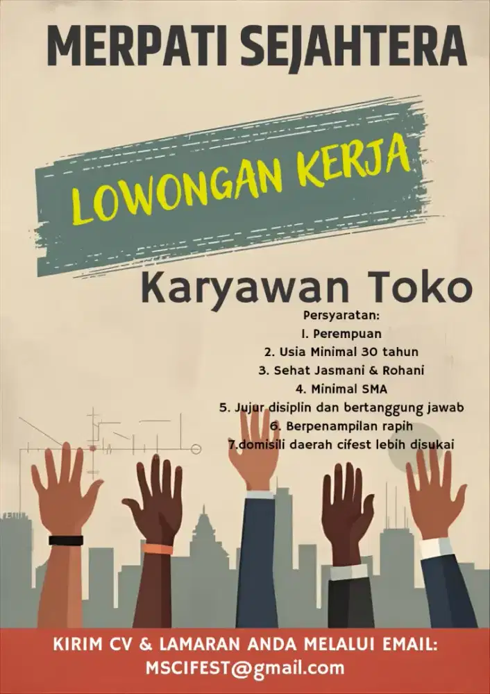 LOWONGAN PENJAGA TOKO (baca deskripsi lengkap)