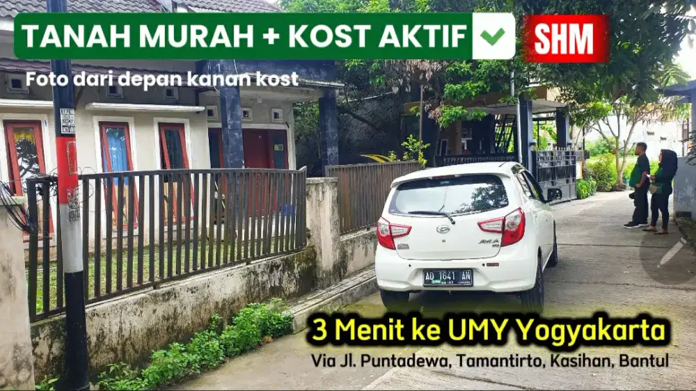 DIJUAL KOST AKTIF + TANAH SHM 231m² Dekat UMY Yogyakarta!