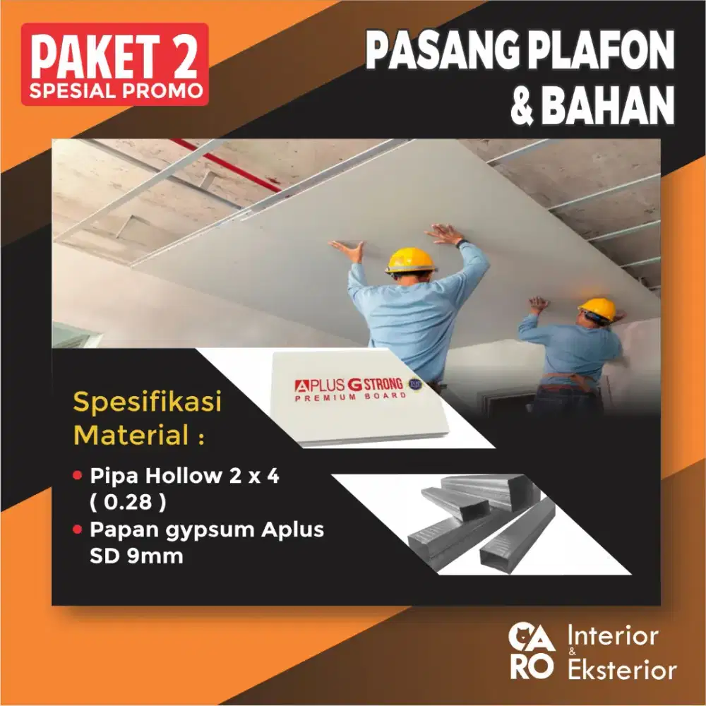 Pasang Plafon & Bahan