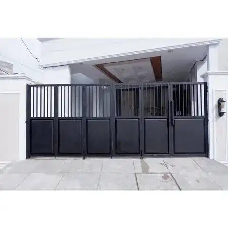 pagar rumah bahan plat dengan sentuhan tukang ahli