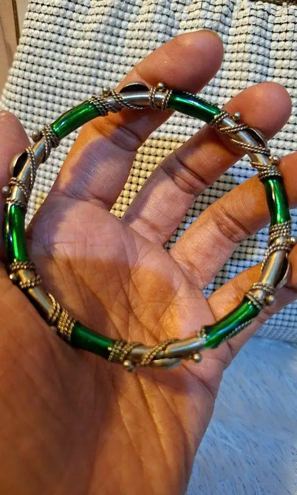 Gelang vintage enamel silver