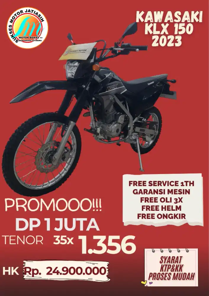 PROMO KAWASAKI KLX 150 2023 KM RENDAH DAPATKAN SEGERAA