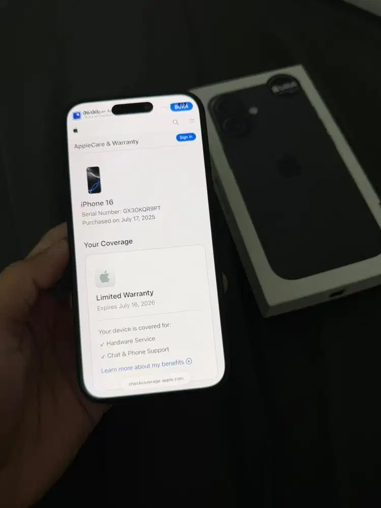 Iphone 16 128gb  masih ada garansi sampai July 2026 Resmi Apple BliBli