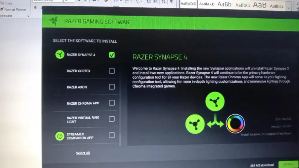 Keybord Razer synapse4