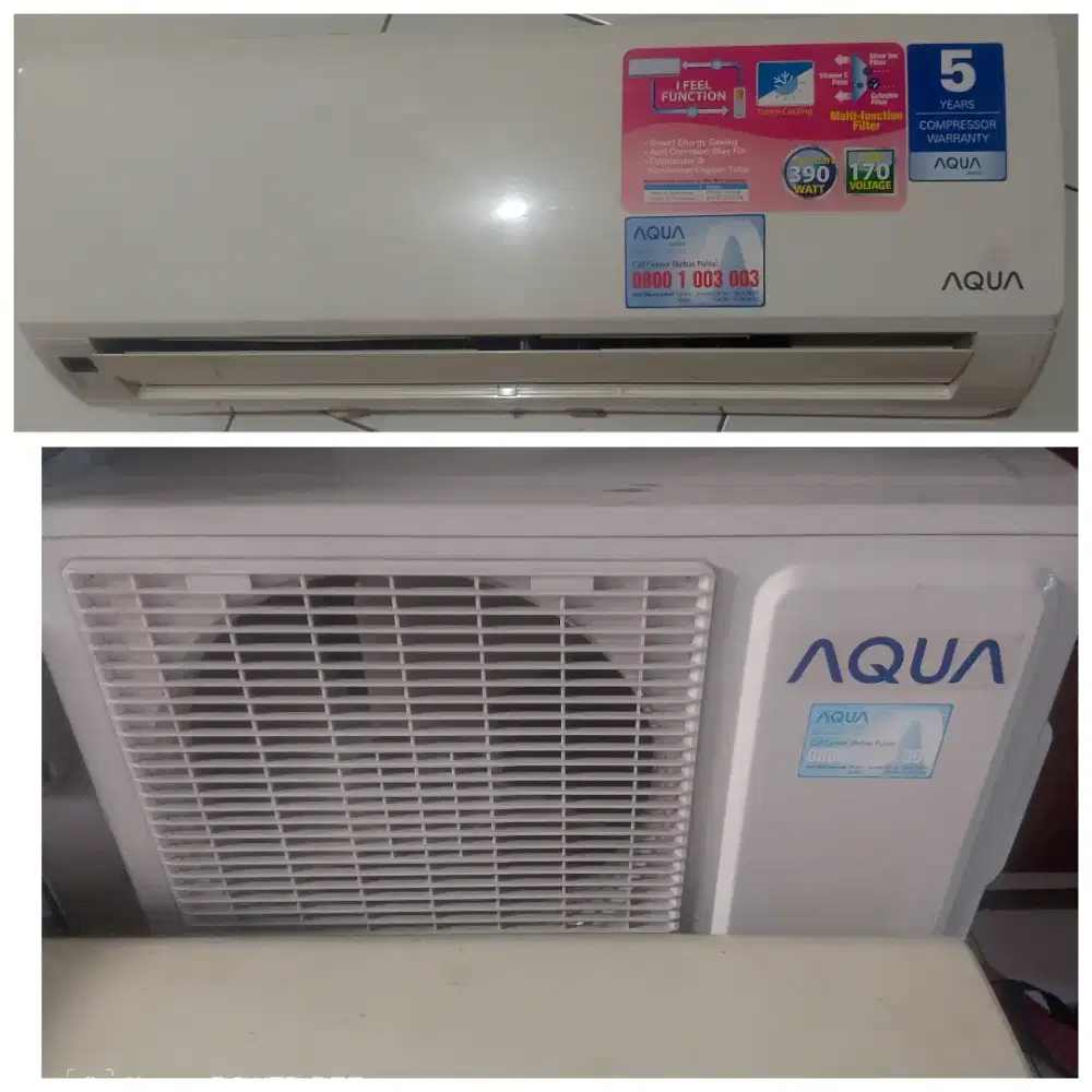 Ac aqua 1/2pk garansi 3 bulan