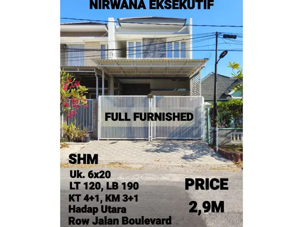 ‼️FULL FURNISHED‼️ RUMAH MINIMALIS MEWAH NIRWANA EKSEKUTIF WONOREJO RUNGKUT, JALAN BOULEVARD. SELANGKAH MERR, TOL, BANDARA JUANDA