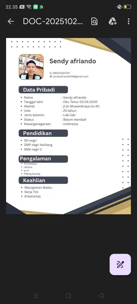 Siapi pekerjaan dan pertanggung jawaban Denga pekerja