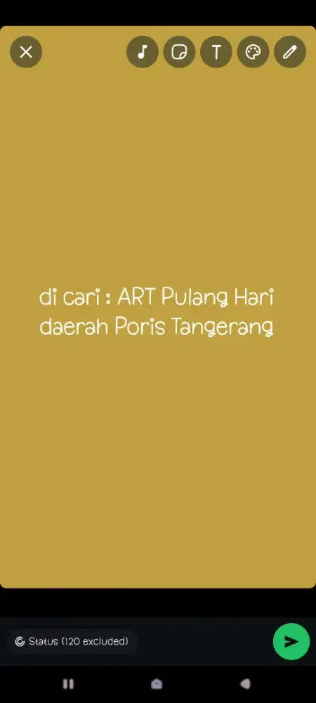 Dicari ART pulang hari daerah poris