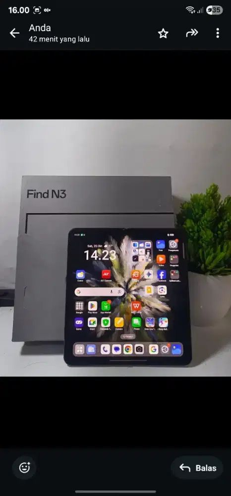 JUAL BU OPPO FIND N3 FOLD 5G RAM 16+4/512GB ORIGINAL MULUS NOMINUS