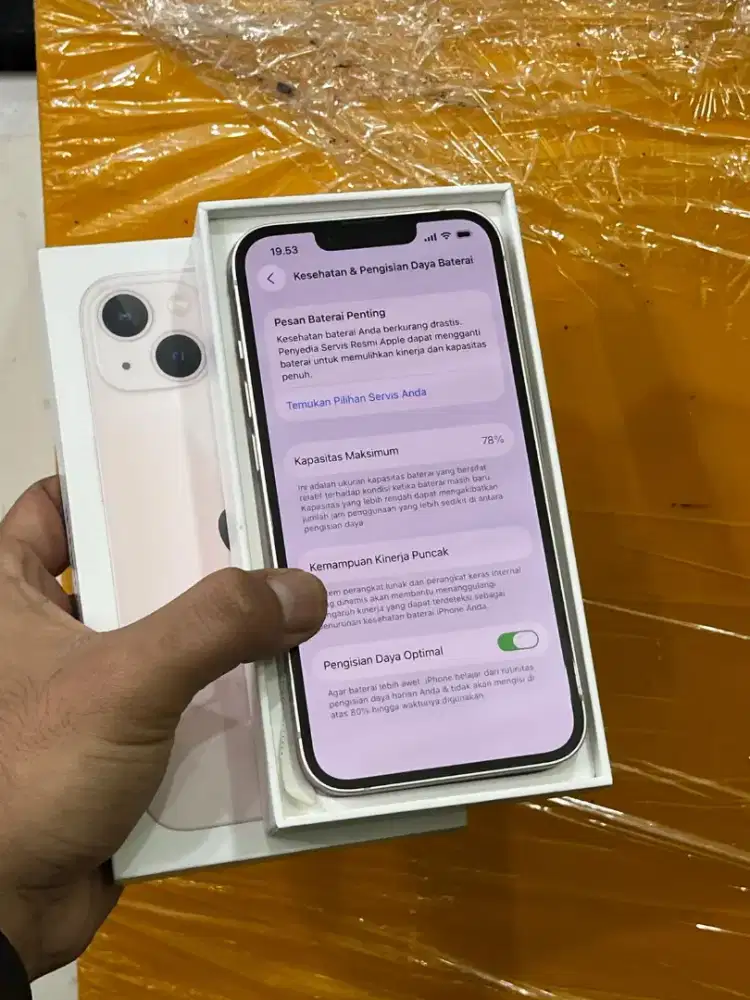 iPhone 13 128gb Pink ibox fulset 
Hb 78%an