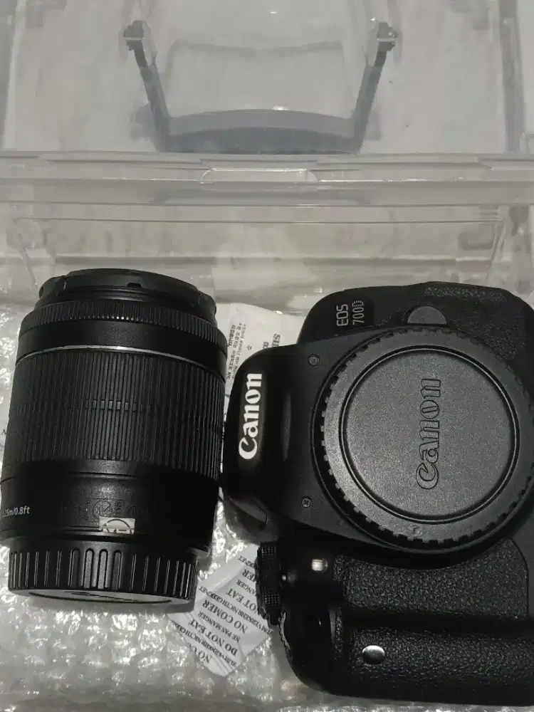 Canon 700d+ lensa kit 55mm full aksesoris+ box, kondisi 97% no minus