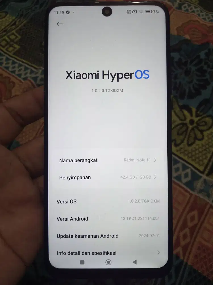 Redmi Note 11 Ram 6 + 6 / 128