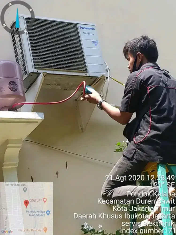 Service AC tidak dingin, AC panas, bongkar pasang AC, Isi Freon