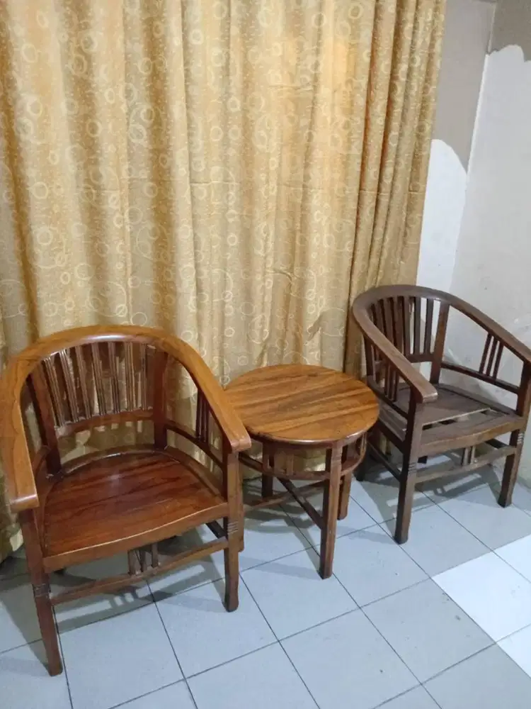 KURSI MEJA SATU SET KAYU JATI MODEL JEPARA
