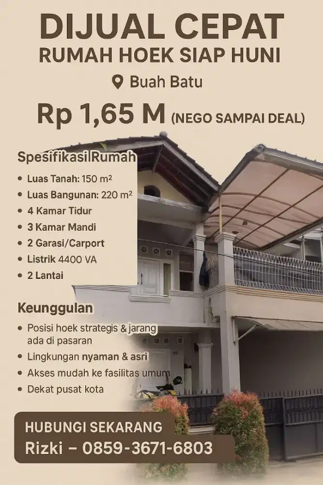 Jual rumah Margawangi Kota Bandung