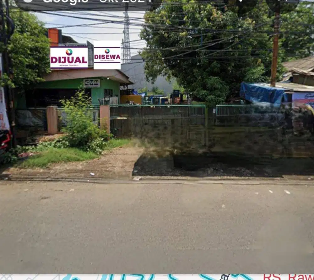 Tanah luas 832 m2 dijual 15jt/mtr disewa 200jt/thn di narogong Bekasi