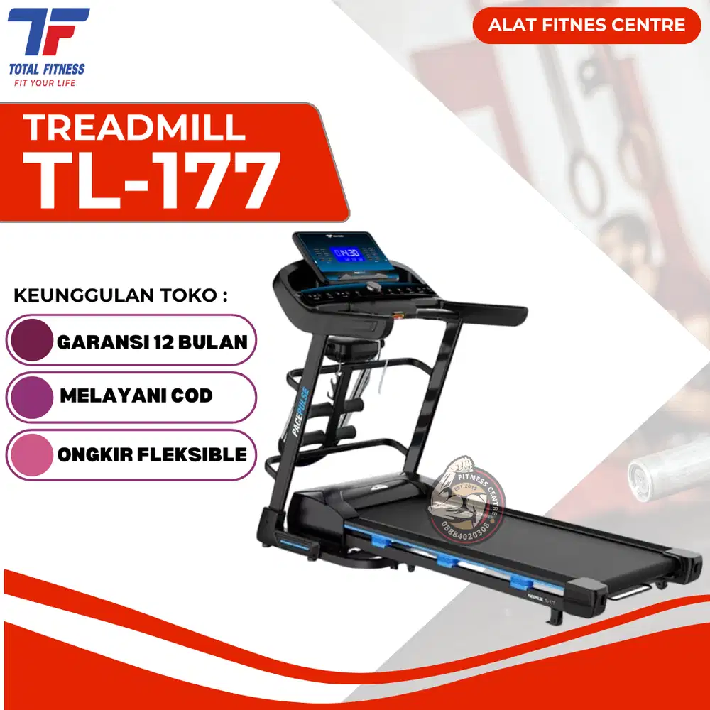 Alat Fitness Treadmill Elektrik Motor 4 HP TL-177 Auto Incline
