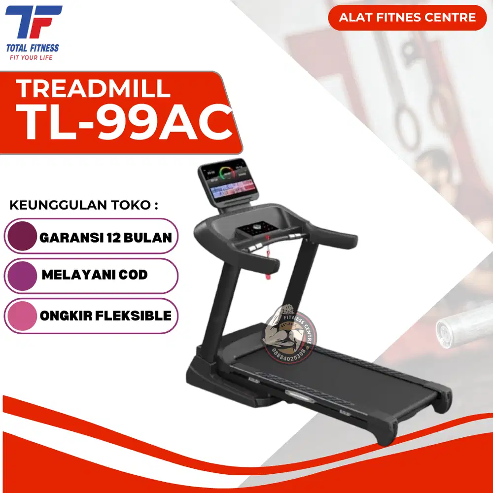 Alat Fitness Treadmill Elektrik Commercial Motor 4 HP TL-99 AC