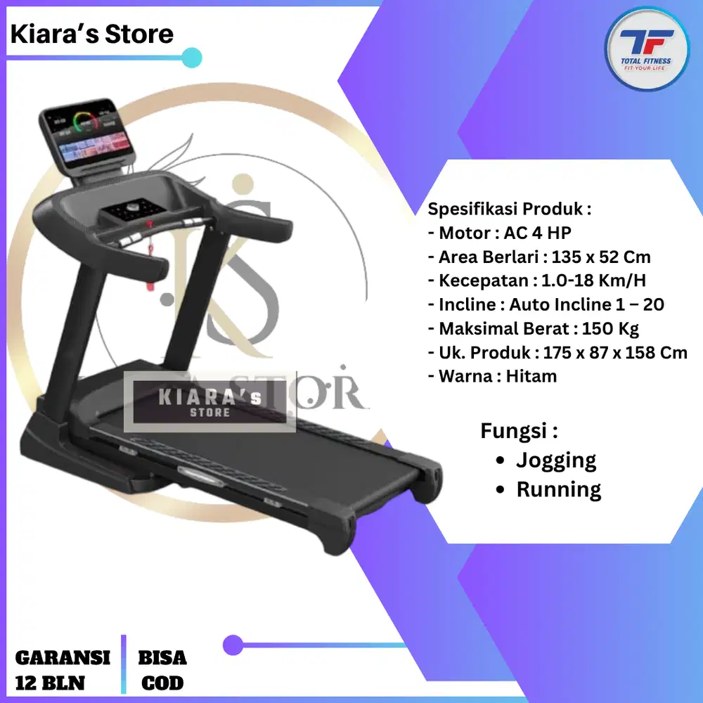 Treadmill Elektrik TL-99 AC Swiftrun Pro Ultimate+ Serie Total Fitness