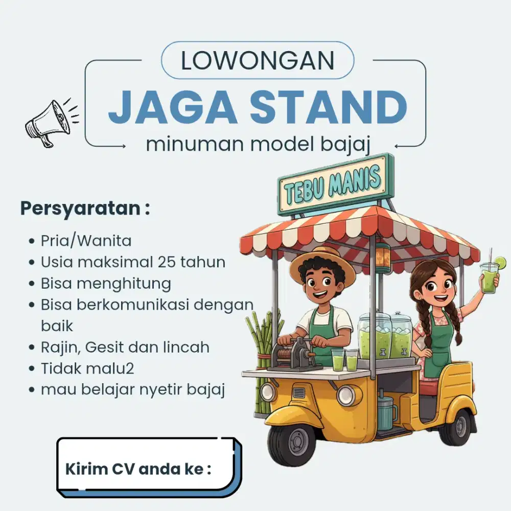 Jaga stand minuman model bajaj