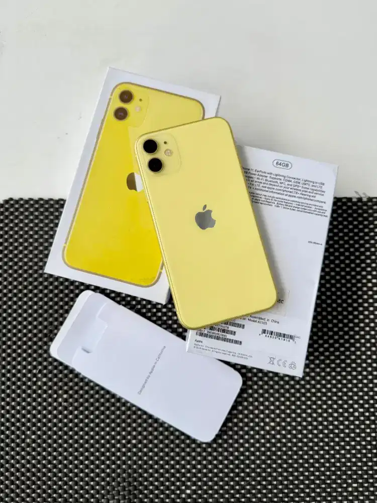 Iphone 11 64gb Yellow RESMI BC Normal Murah Malang Batu