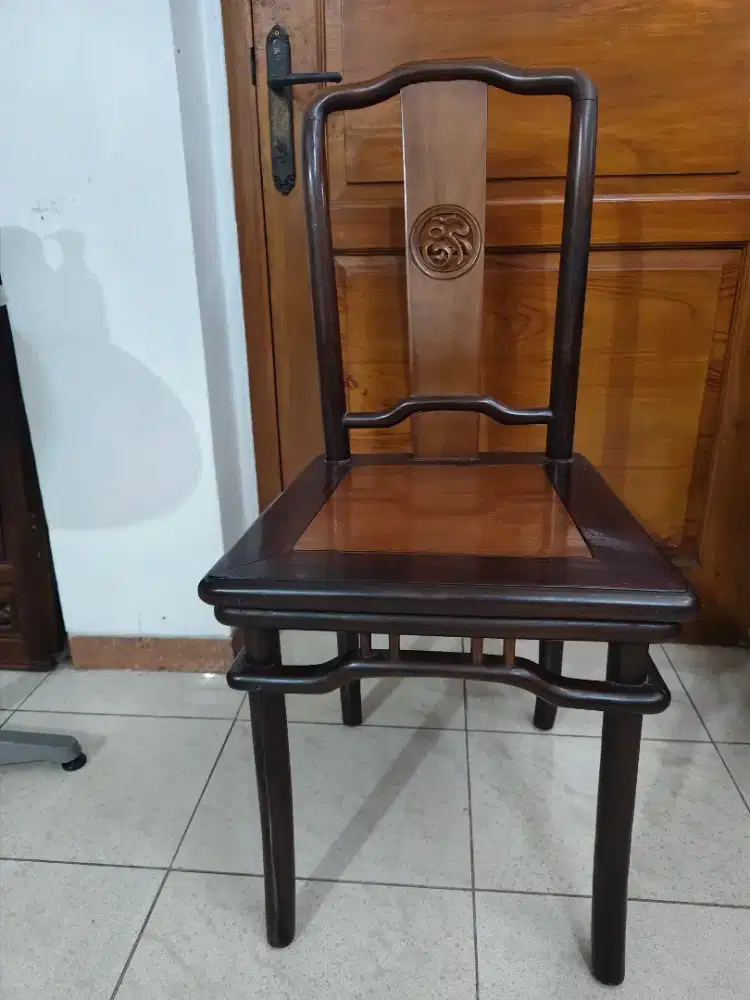 Kursi Kayu Jati dan Sonokeling sandaran blok jati, kondisi bekas pakai