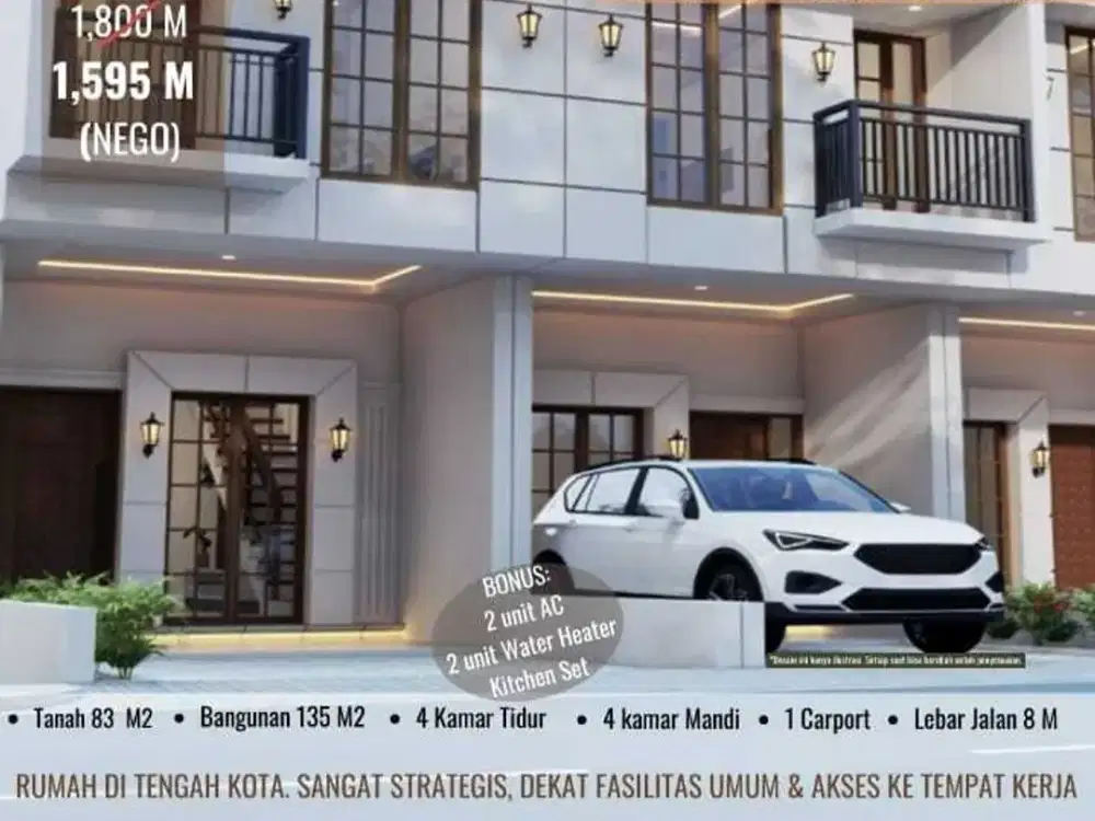 RUMAH HARGA 1,5 M an FREE 2 AC LOKASI DI JAKARTA TIMUR