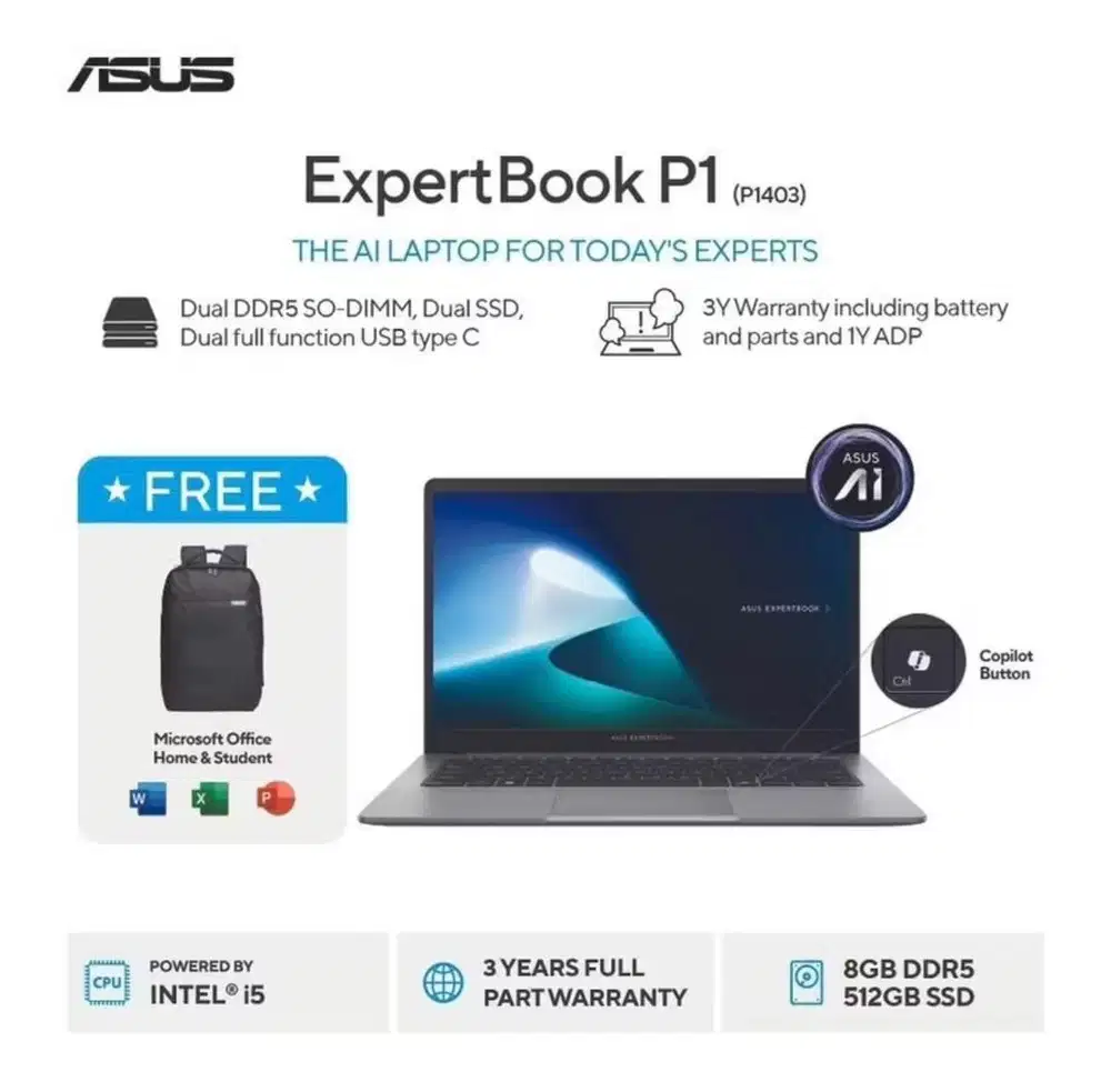 ASUS EXPERTBOOK P1 i5 8/512