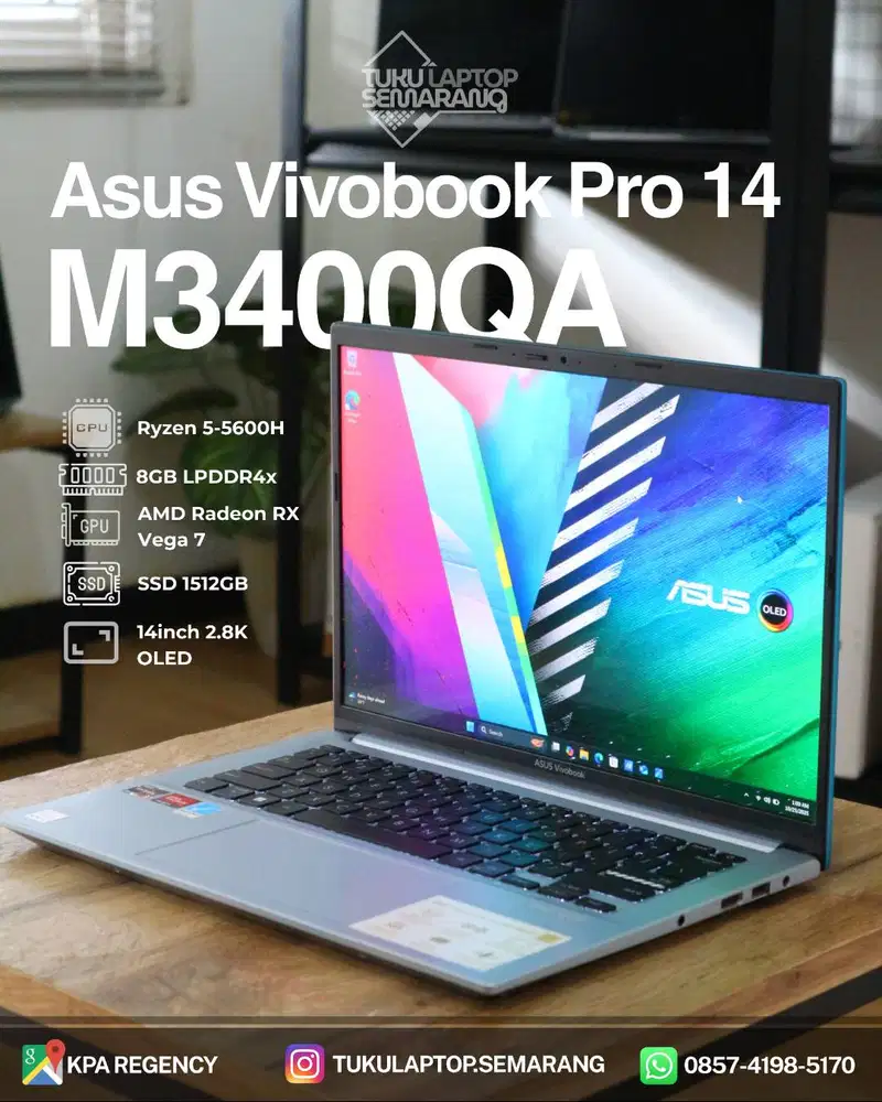 Laptop Asus Vivobook Pro 14 OLED M3400QA garansi
