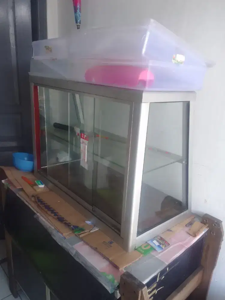 Etalase kaca jualan miring 70x40x50cm